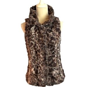 Dylan Faux Fur Leopard Vest Small